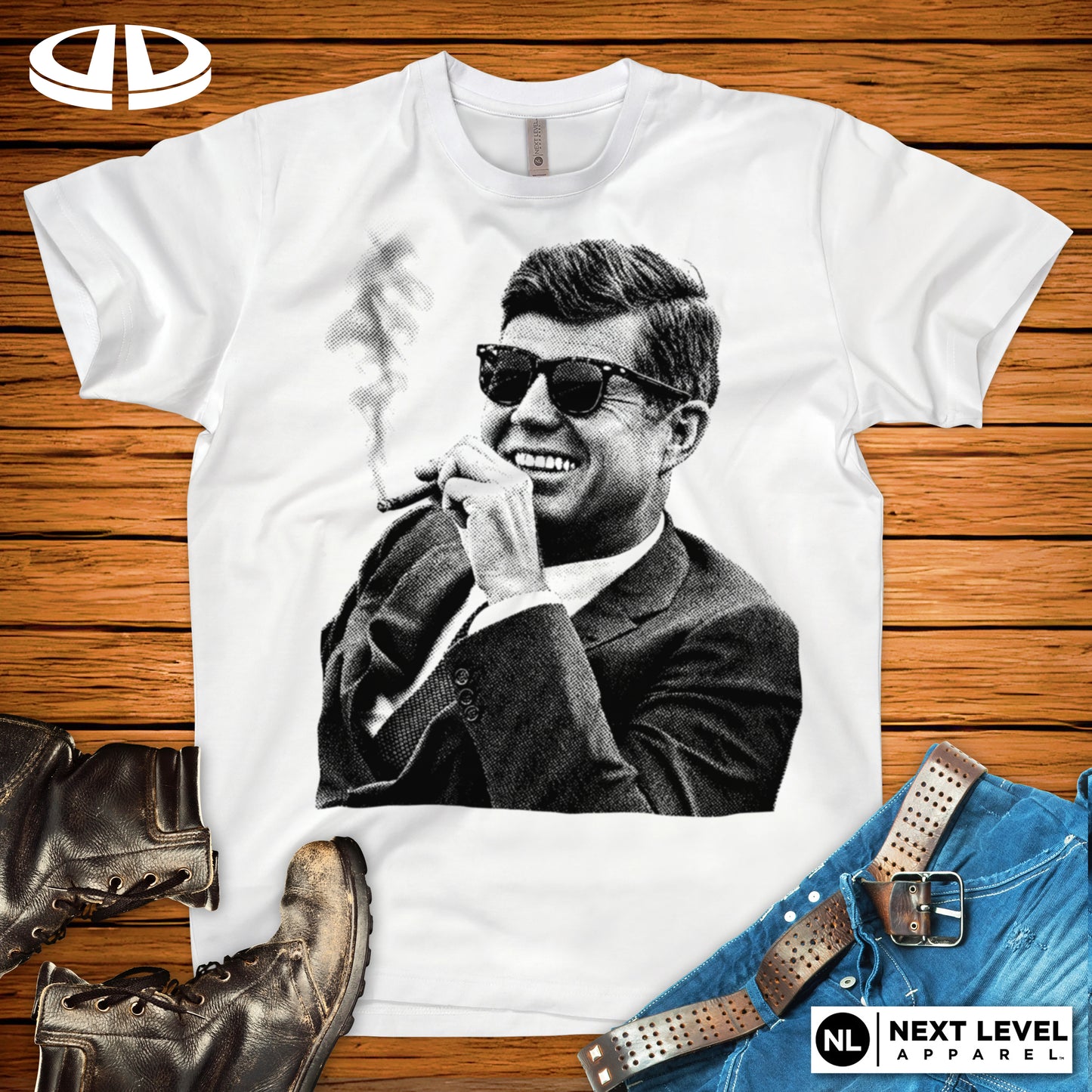 JFK Sunglasses and Cigar T-Shirt
