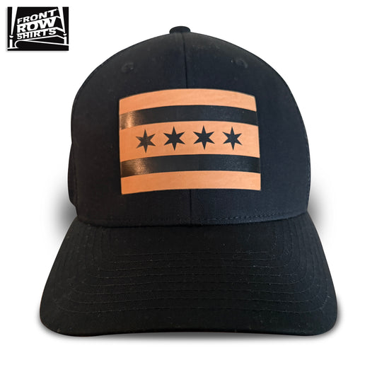 Chicago Flag Hat Leather Patch