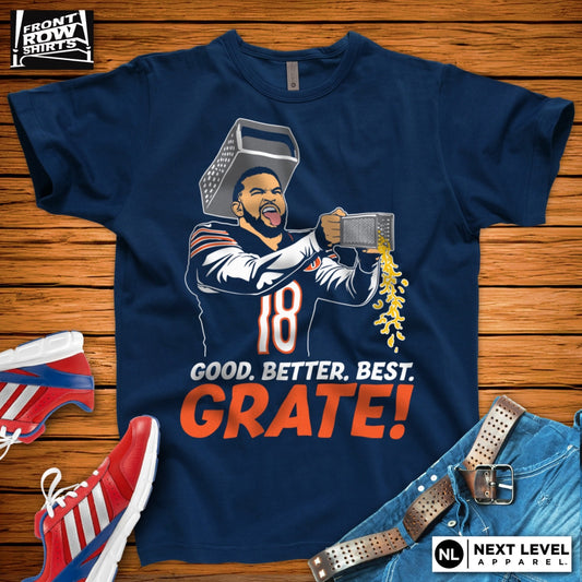 Chicago Football Caleb Williams "Good. Better. Best. GRATE!" T-Shirt